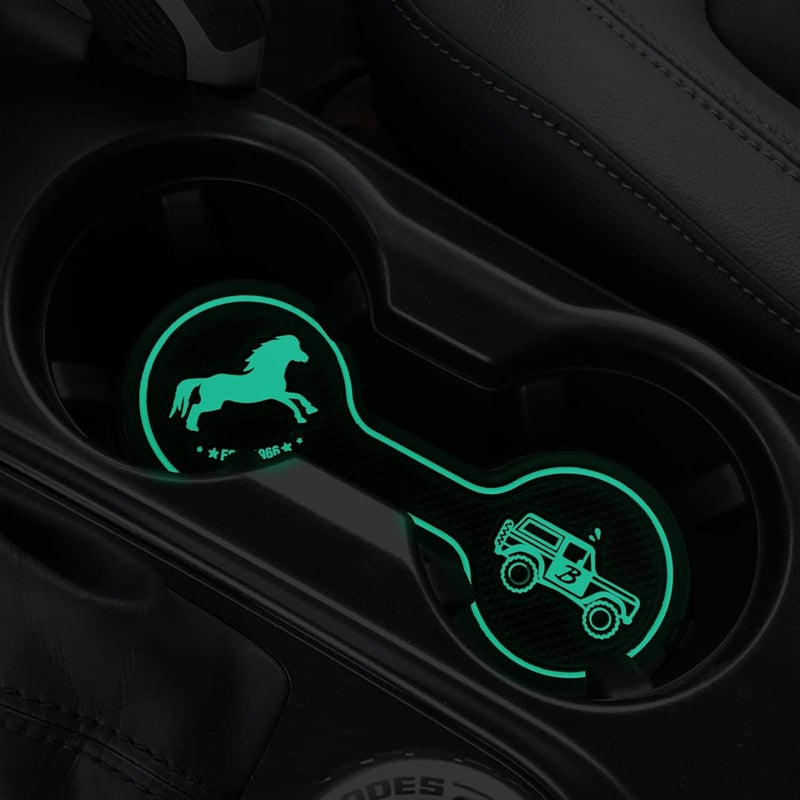 LSAUTO Car Cup Holder Coaster Compatible with Ford Bronco Offroad 2021-2025, Silicone Car Decorative Water Coaser, Bronco Car Accessories (White) - Image 2